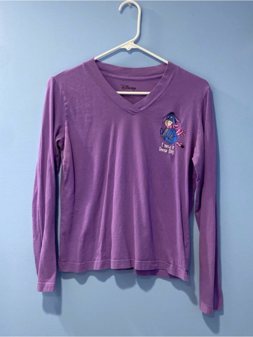 Y2K Disney Eeyore Purple Long Sleeve sleepwear top